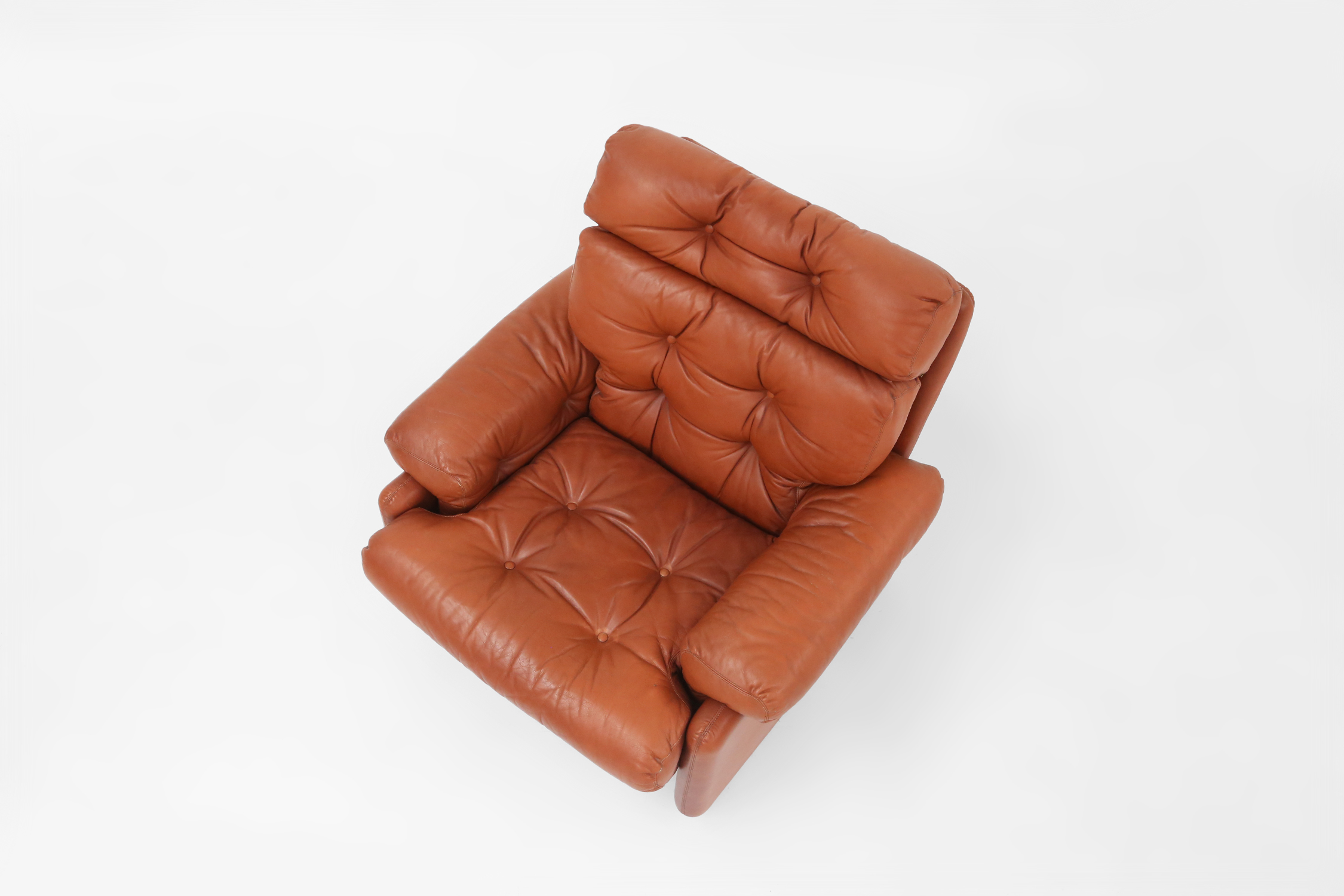 Brown leather armchair Coronado by Tobia Scarpa for B&B Italia, Italy ca. 1960thumbnail